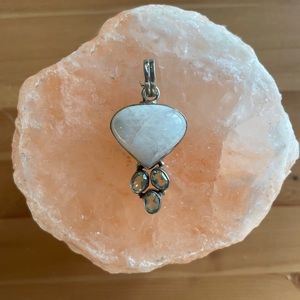 Silver Moonstone & Topaz Pendant